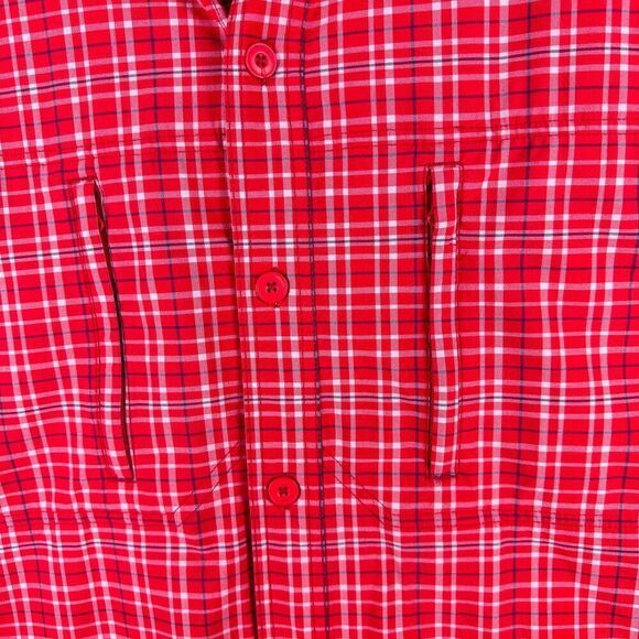 Duluth Trading Fishing Performance Shirt Mens 3XL Red Plaid Vented Outdoor Hike - Picture 3 of 12